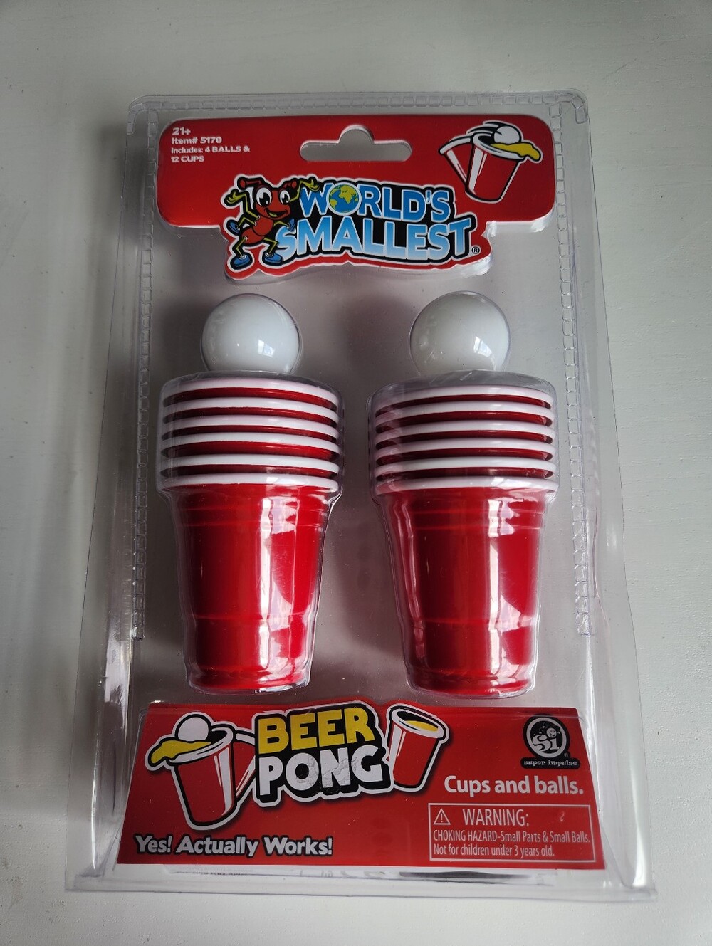 New Beer Pong by World's Smallest - Miniature Game Set Stocking Stuffer Gift